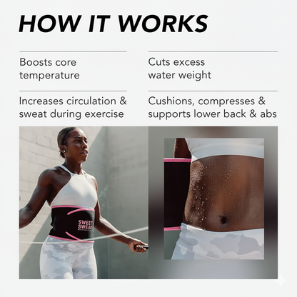Sweet Sweat Waist Trainer Belt – Ab Slimming & Fat Burning Sweat Trimmer